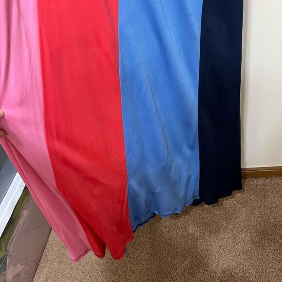 Staud Serena One Shoulder Multi Color Long Dress Medium - Picture 5 of 11